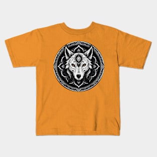 Wolf With Fiery Gaze Kids T-Shirt